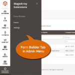 Form builder settings menu