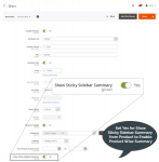 Product page settings for Sticky Sidebar Summary