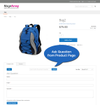 Ask a question functionality on a product page