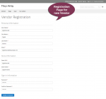 Vendor registration page
