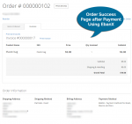 Order success page using Ebanx Payment