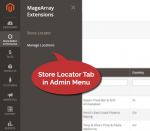 Admin menu for store locator
