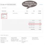 Customer order view page showing extra fees