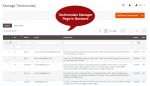 Manage testimonials page