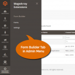 Form builder settings menu