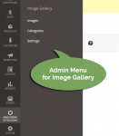 menu for Image gallery - admin area