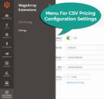 Menu for CSV Pricing Extension