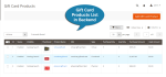 Backend - Gift card products list