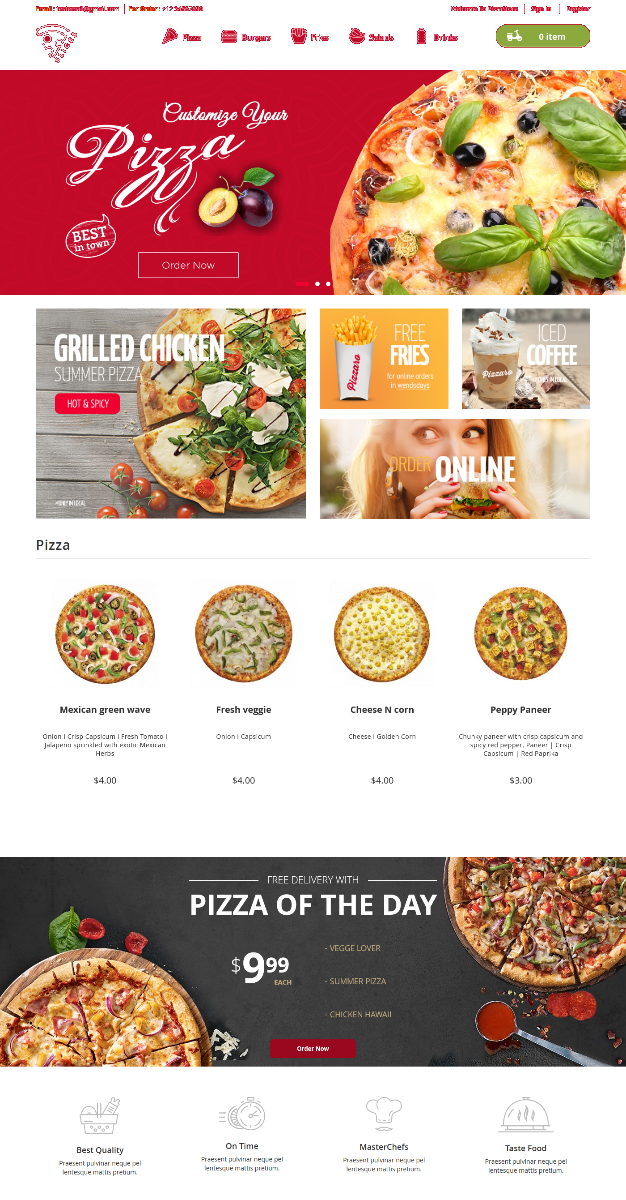 Online Pizza Ordering System