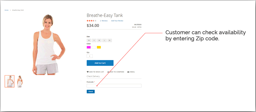 Check Delivery Availability Extension Features