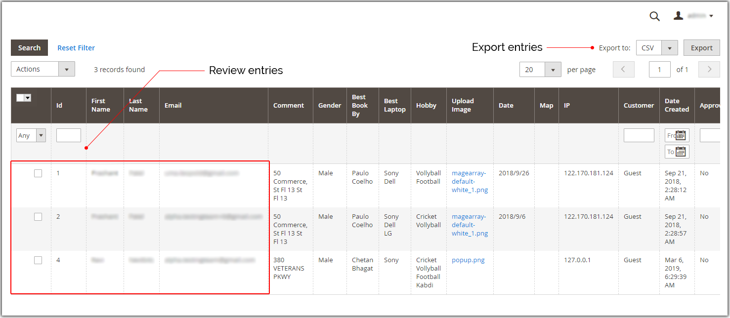 Form Export Feature